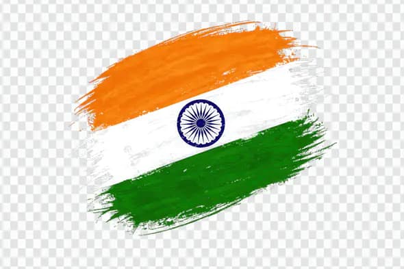 Brushstroke Indian Flag Tricolor Patriotic Symbol PNG