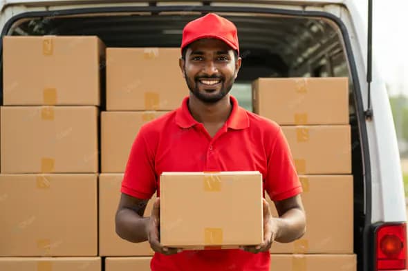 Efficient Courier with Loaded Van