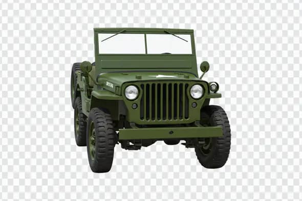 Classic Military Green Jeep Vehicle PNG Clipart