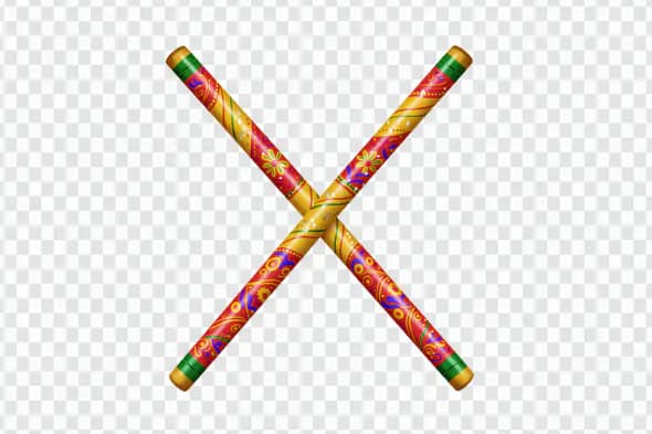 Vibrant Dandiya Sticks Festive Indian Dance Celebration Graphics