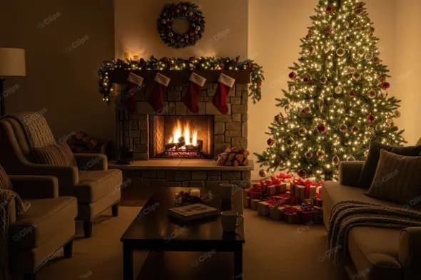 Tranquil Christmas Night Indoors