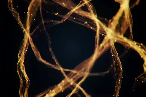 Golden Luminous Network - Abstract Digital Connection Lines