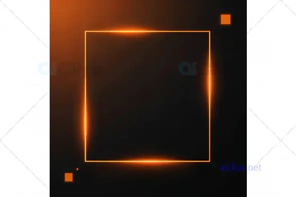 Orange Glow Abstract Square Frame