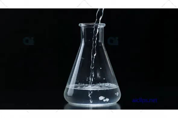 Liquid Pouring into Glass Flask