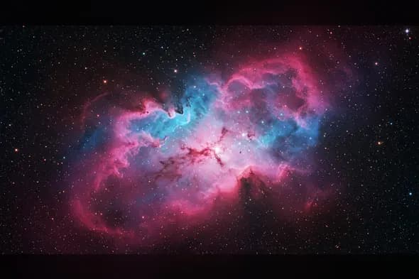 Colorful Nebula Galaxy – Deep Space Explosion of Pink and Blue Gas