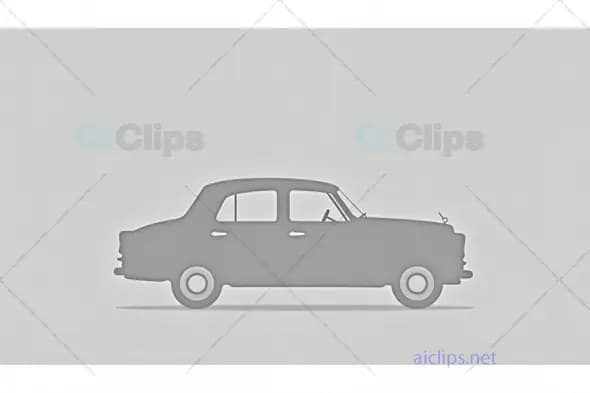 Classic Car Silhouette in Grey