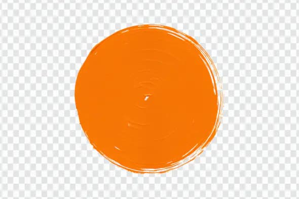 Vibrant Orange Circular Brush Stroke PNG Clipart