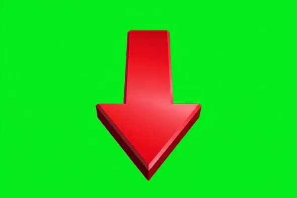 3D Red Arrow on Green Screen