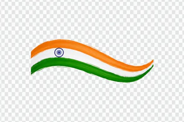Flowing Indian Tricolor Flag Design PNG Clipart