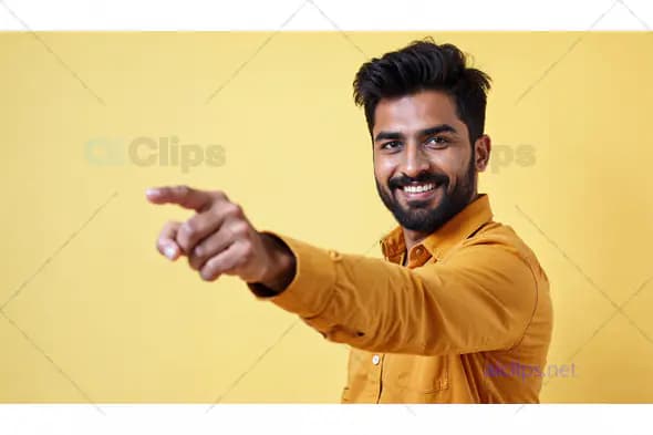 Confident Young Man Pointing Forward