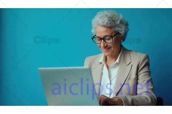 Senior Businesswoman Working on Laptop