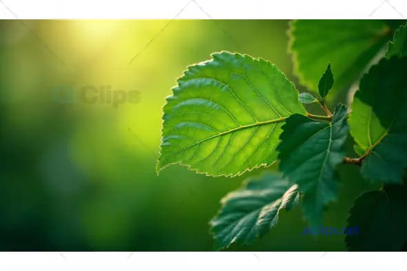 Green Leaf with Sunlight