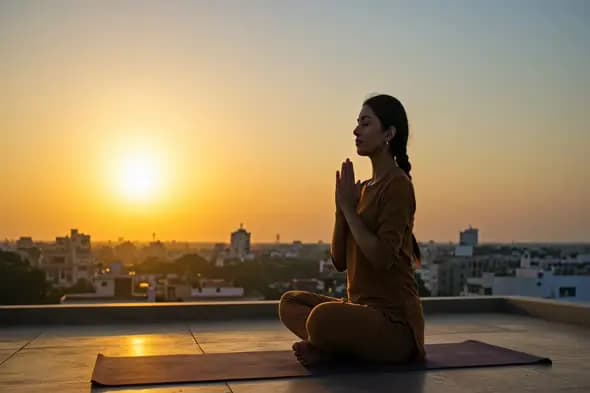 Sunrise Meditation Woman