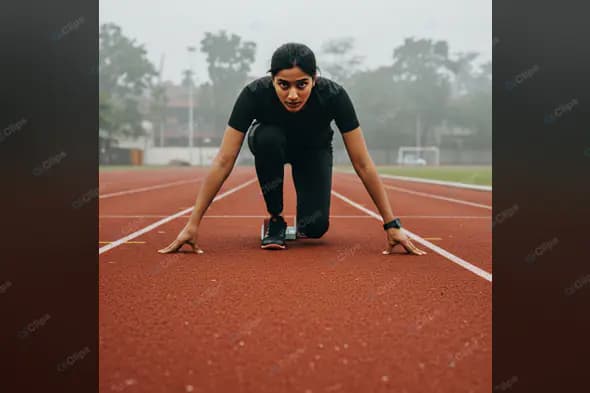 Focused Athlete: Track Start Position