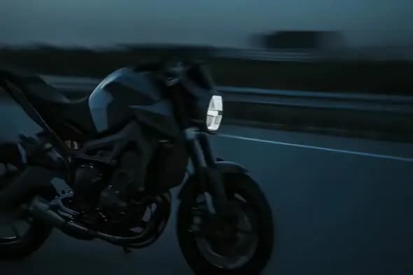 Speeding Motorcycle Night Ride Atmospheric Road Scene