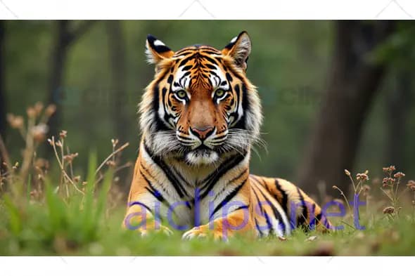 Bengal Tiger Resting in Forest