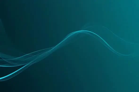 Smooth teal waves flow across dark background