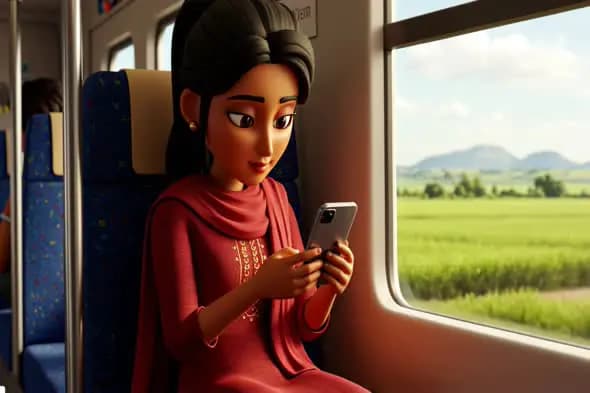 Digital Journey: Animated Indian Traveler