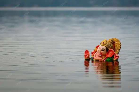 Ganesha Idol Immersion in Serene Waters