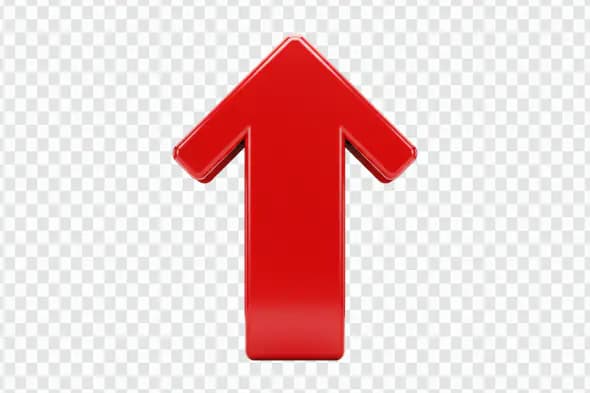 Vibrant Red Upward Arrow Symbol PNG Clipart
