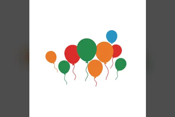Colorful Balloon Cluster Icon
