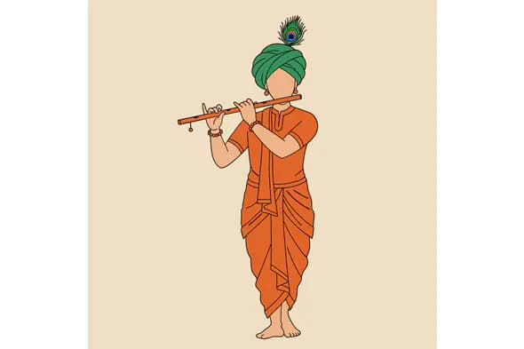 Krishna Flutist in Traditional Attire