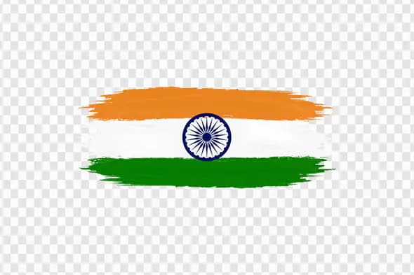 Artistic Indian Tricolor Flag with Ashoka Chakra PNG
