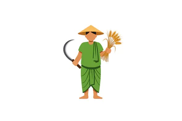 Asian Farmer Character Vector