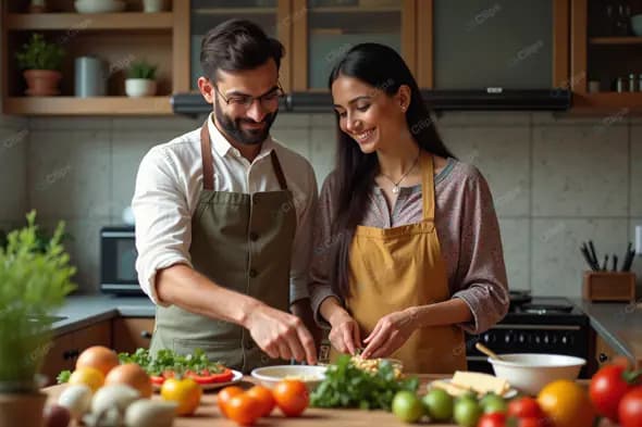 Culinary Companionship: Couple's Kitchen Adventure