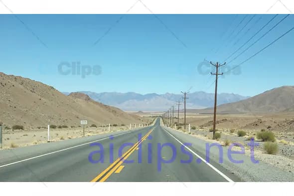 Desert Highway with Mountain View
