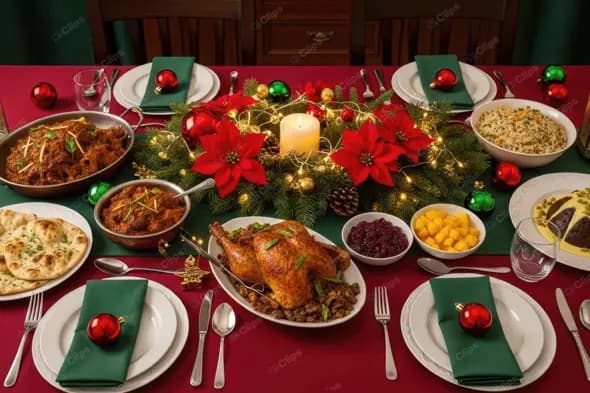 Lavish Indian-Fusion Christmas Dinner Table