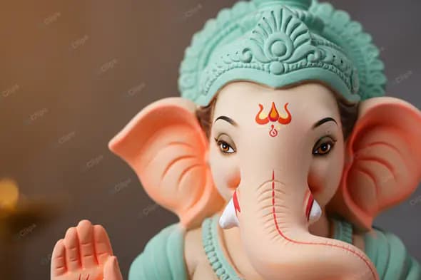 Vibrant Ganesha Idol Close-up