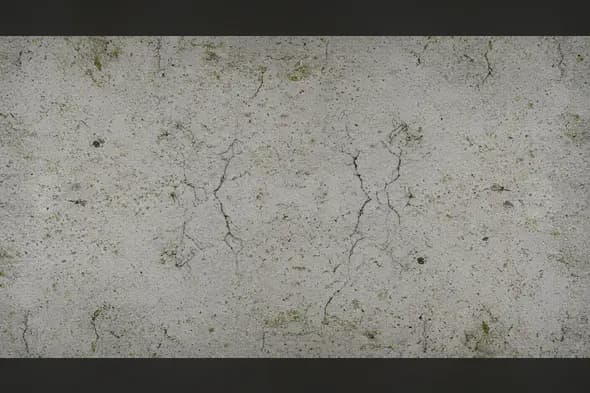Weathered Concrete Wall with Moss and Cracks