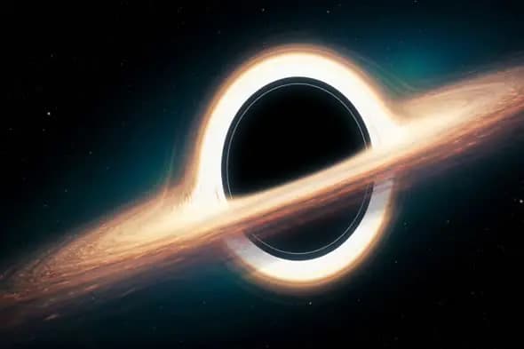 Cinematic Animation of Rotating Black Hole with Accretion Disk in Deep Space
