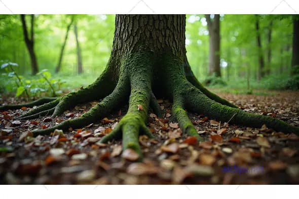 Moss-Covered Tree Roots