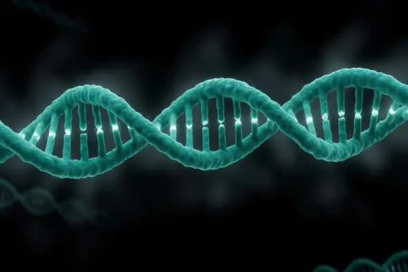 Glowing Turquoise DNA Double Helix Animation