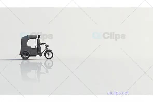 Minimalistic Electric Rickshaw Illustration - 3D Render