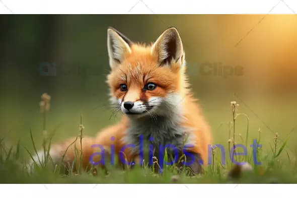 Adorable Red Fox Cub in Nature