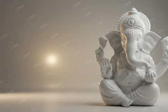 Luminous White Ganesha Sculpture