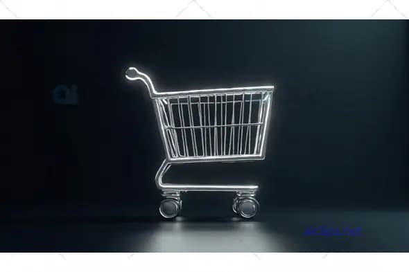 Neon Shopping Cart Icon