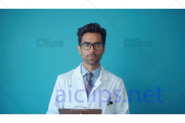 Professional Male Doctor with Clipboard