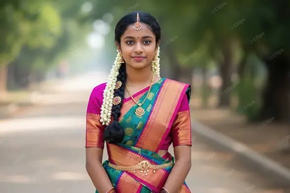 Elegant South Indian Girl in Traditional Attire
