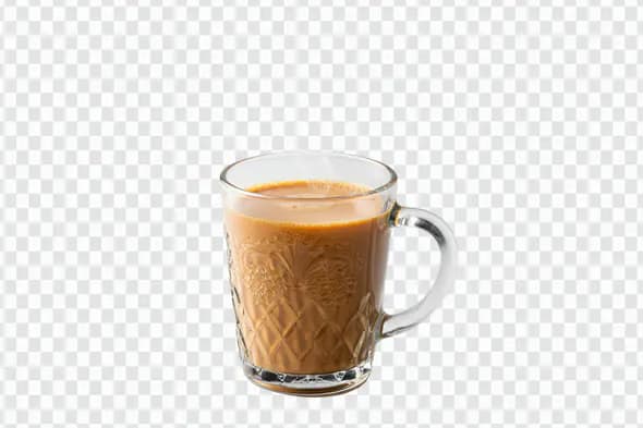 Creamy Indian Masala Chai Glass Mug PNG
