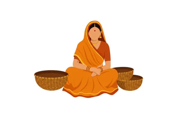 Traditional Basketweaver Vector Art