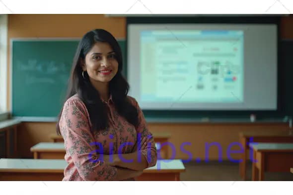 Confident Teacher in Classroom