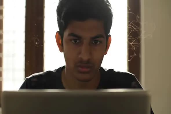 Intense Focus on Digital Screen