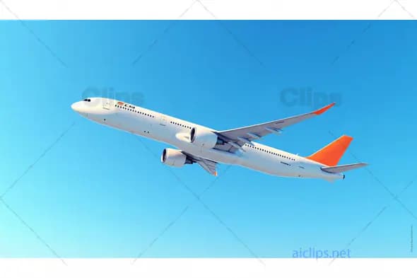 Commercial Airplane in Clear Blue Sky
