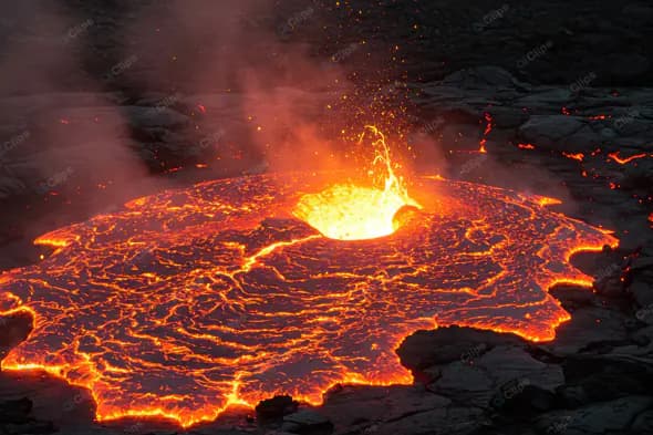 Molten Lava Lake Eruption