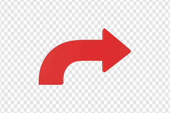 Red Curved Right Arrow Icon PNG Clipart