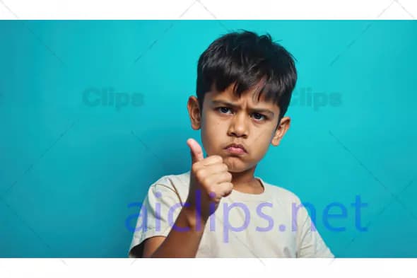 Determined Boy Giving Thumbs Up